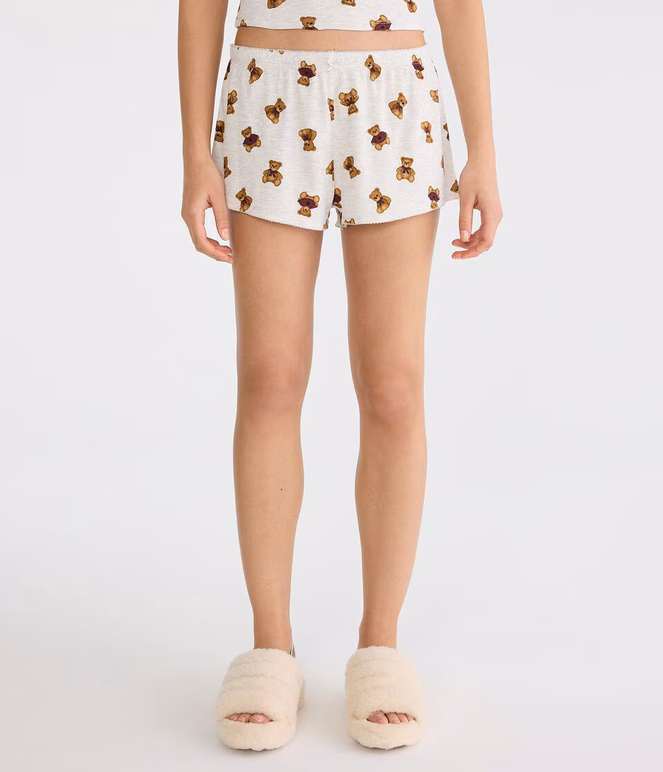 Teddy Bear Waffle Sleep Shorts