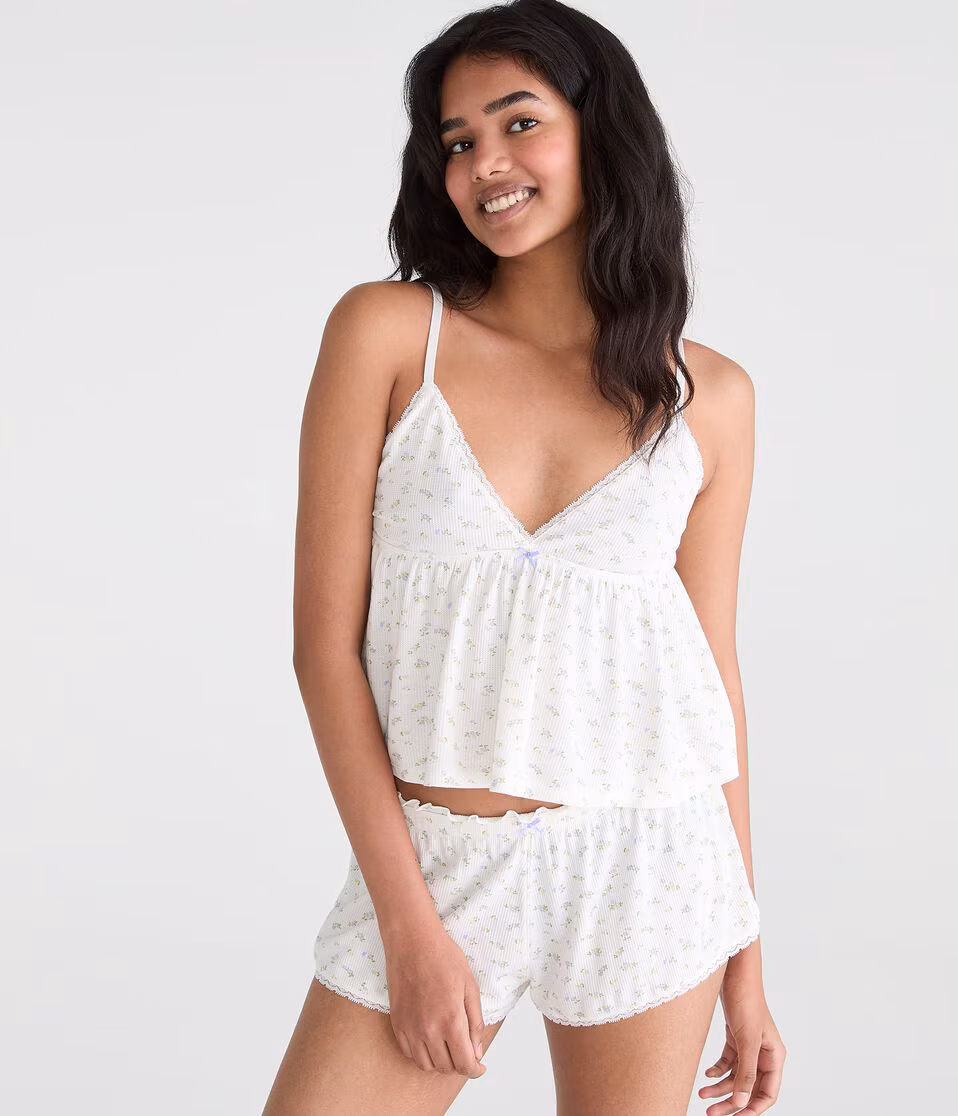 Floral Waffle Babydoll Sleep Tank