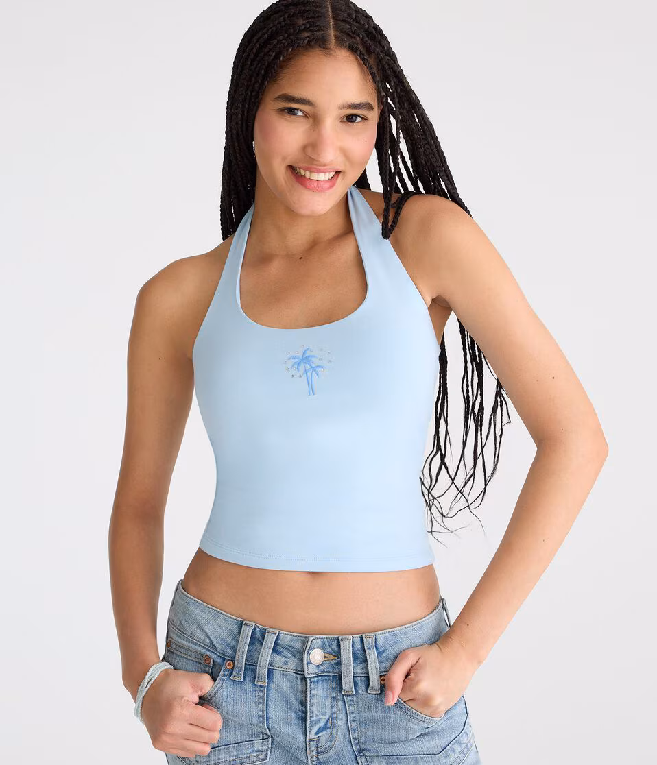 Seriously Soft Palm Trees Everyday Halter Top