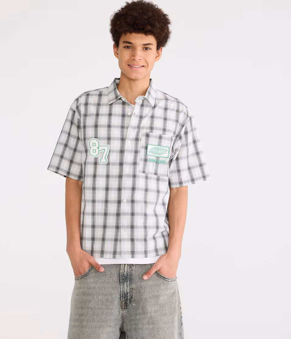 New York 87 Microplaid Boxy Shirt