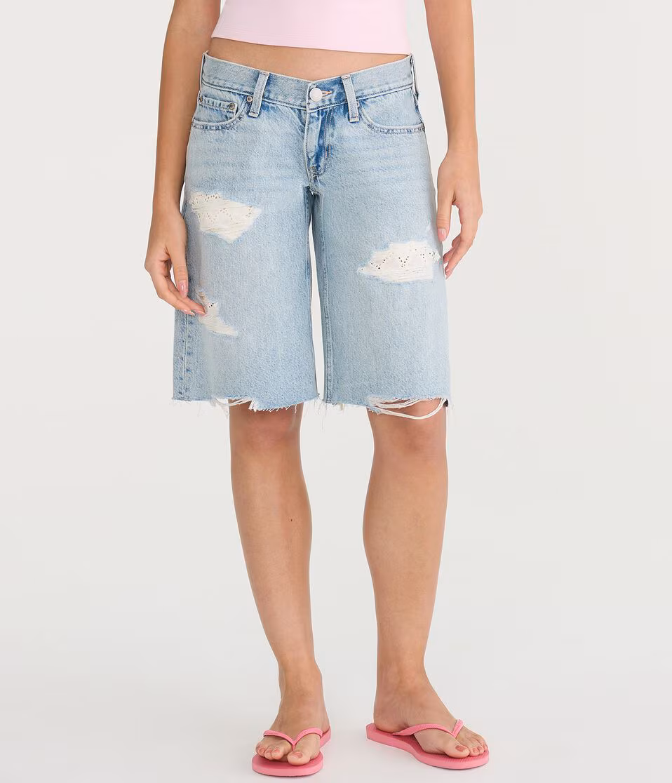 Super Low-Rise Baggy Denim Jorts