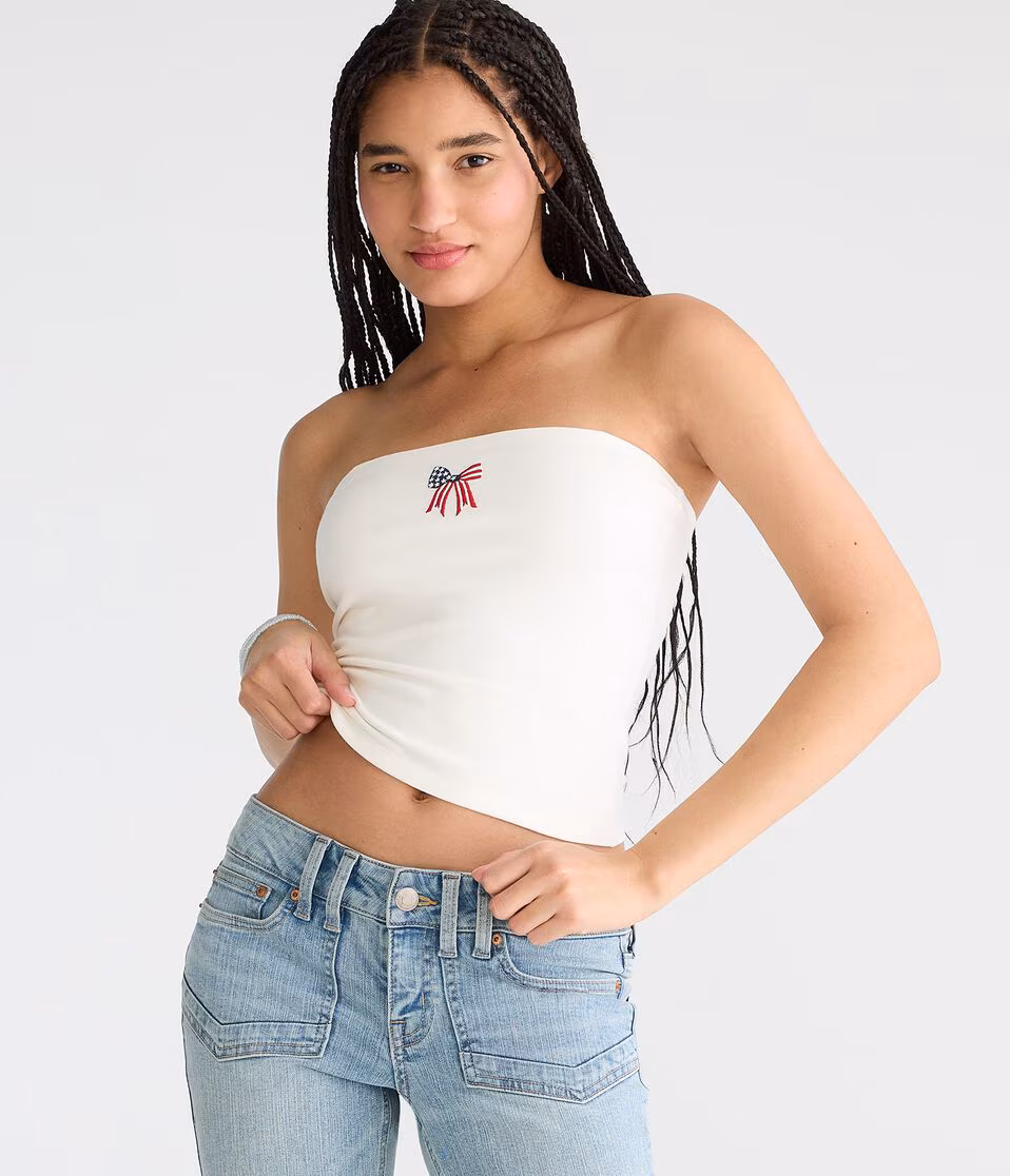 Seriously Soft Americana Bow Tube Top