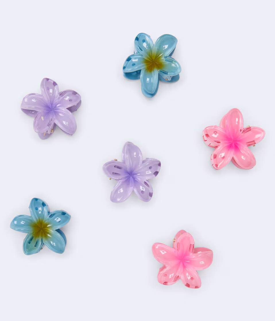 Mini Tropical Flower Claw Hair Clip 6-Pack