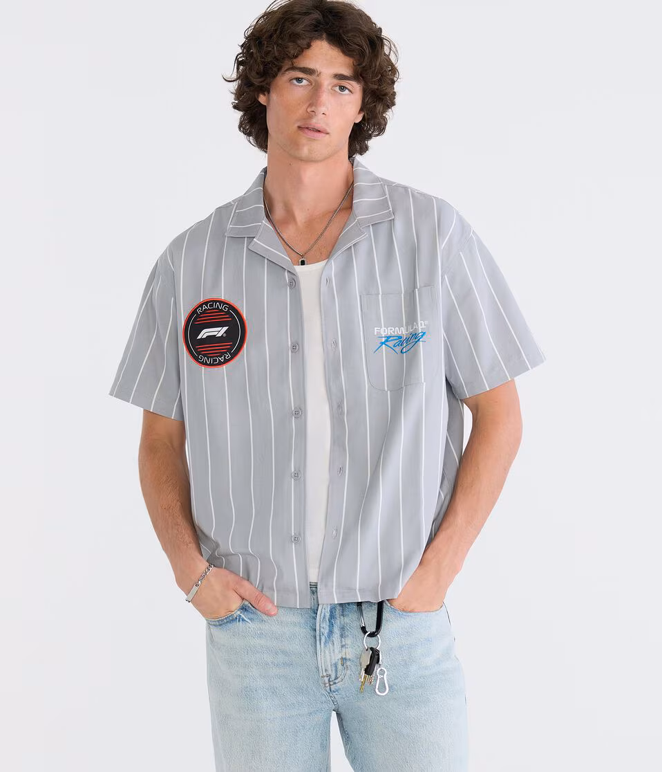 Formula 1? Racing Striped Boxy Mechanic Shirt