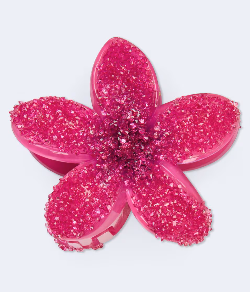 Crystal Flower Claw Hair Clip