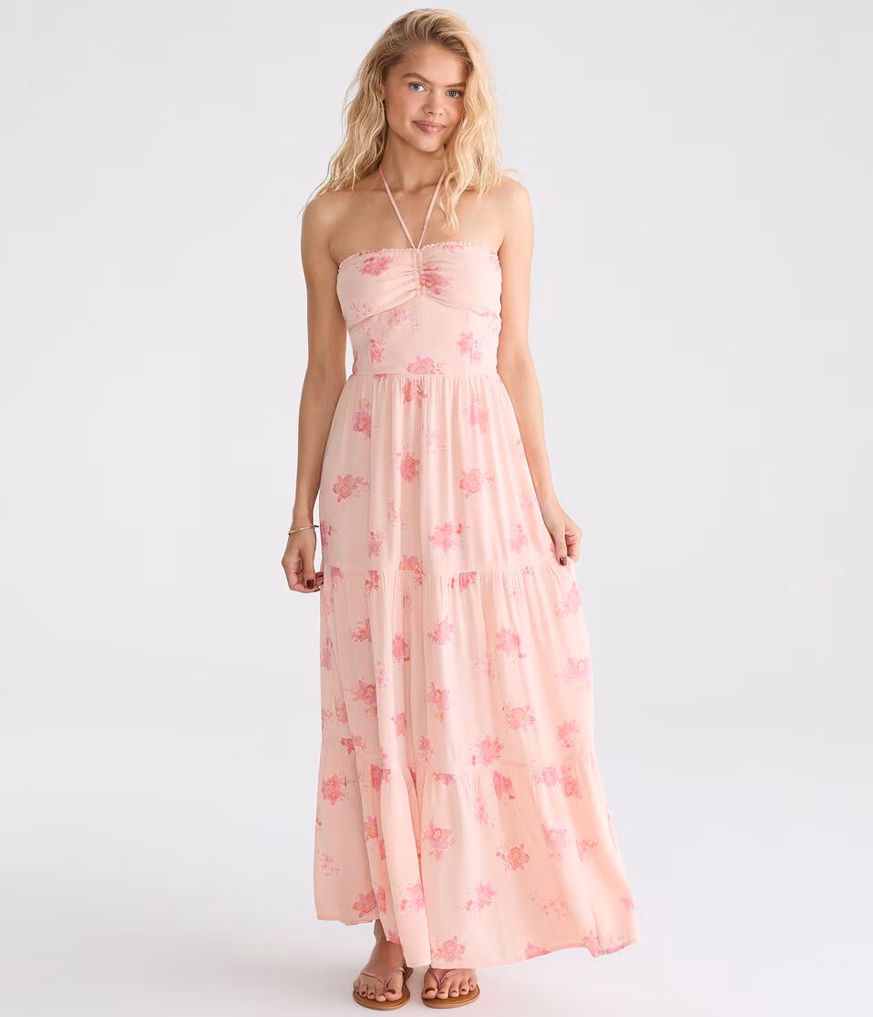 Floral Halter Maxi Dress