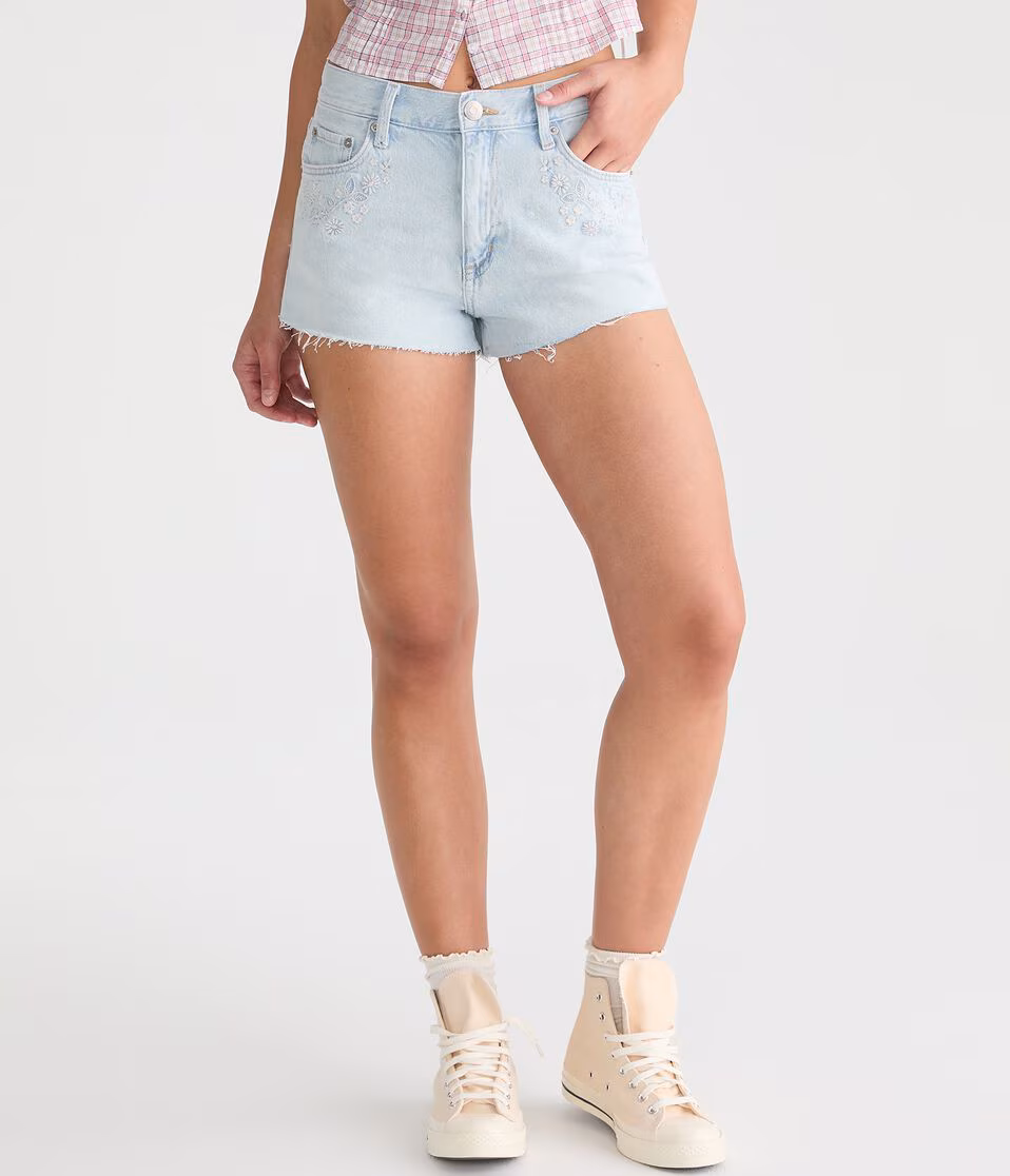 Vintage High-Rise Denim Shorty Shorts