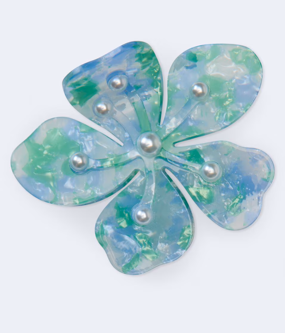 Marbled Flower Claw Hair Clip