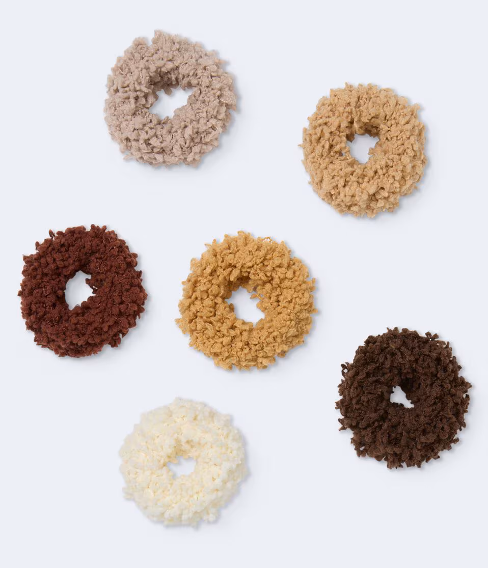 Small Neutral Cozy Hair Tie 6-Pack