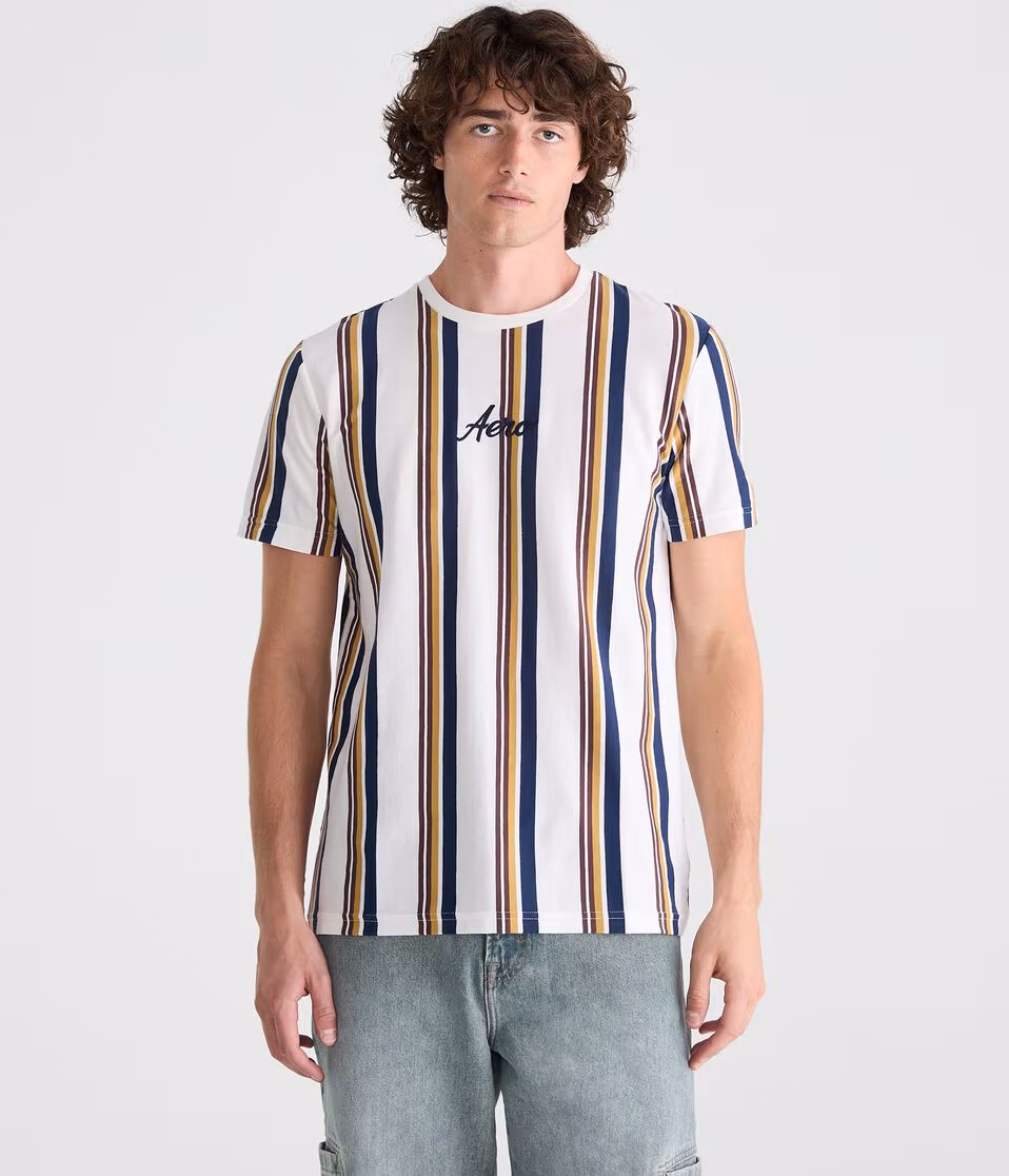 Vertical Stripe Logo Graphic Tee