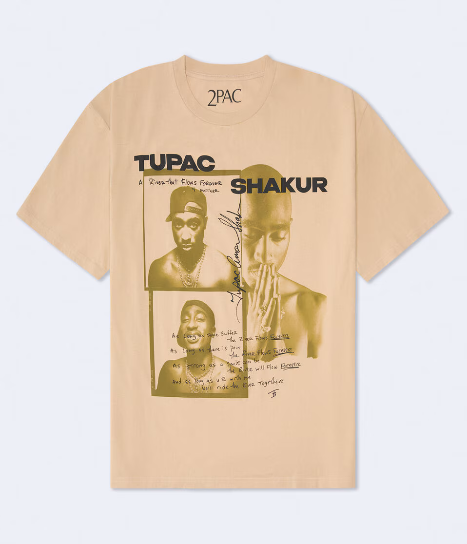 Tupac River Flows Forever Relaxed Graphic Tee