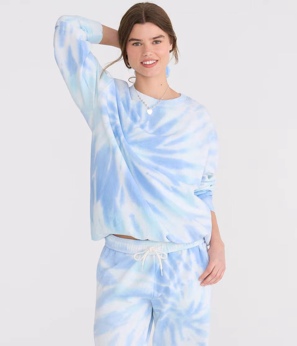 Cloud Soft Tie-Dye Oversized Crew Sweatshirt