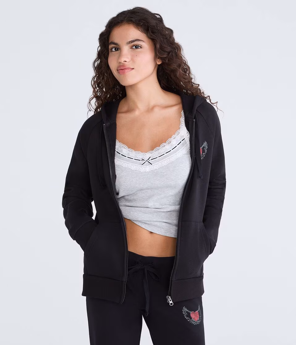 Cloud Soft Winged Heart Full-Zip Hoodie