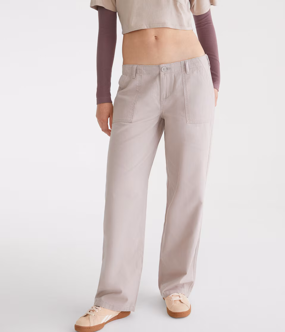 Low-Rise Straight Leg Pants