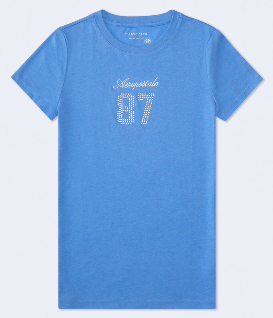 Aeropostale 87 Rhinestone Graphic Tee