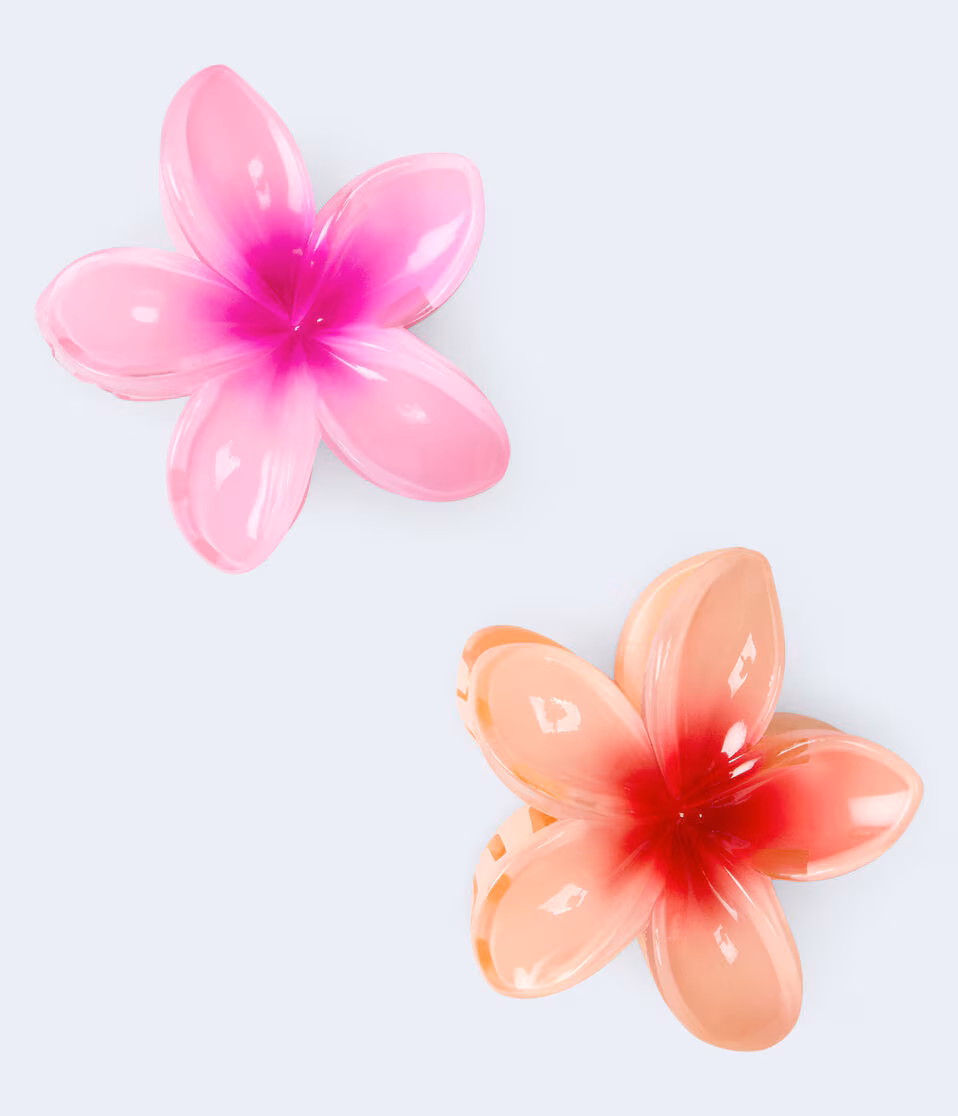 Tropical Flower Claw Hair Clip 2-Pack