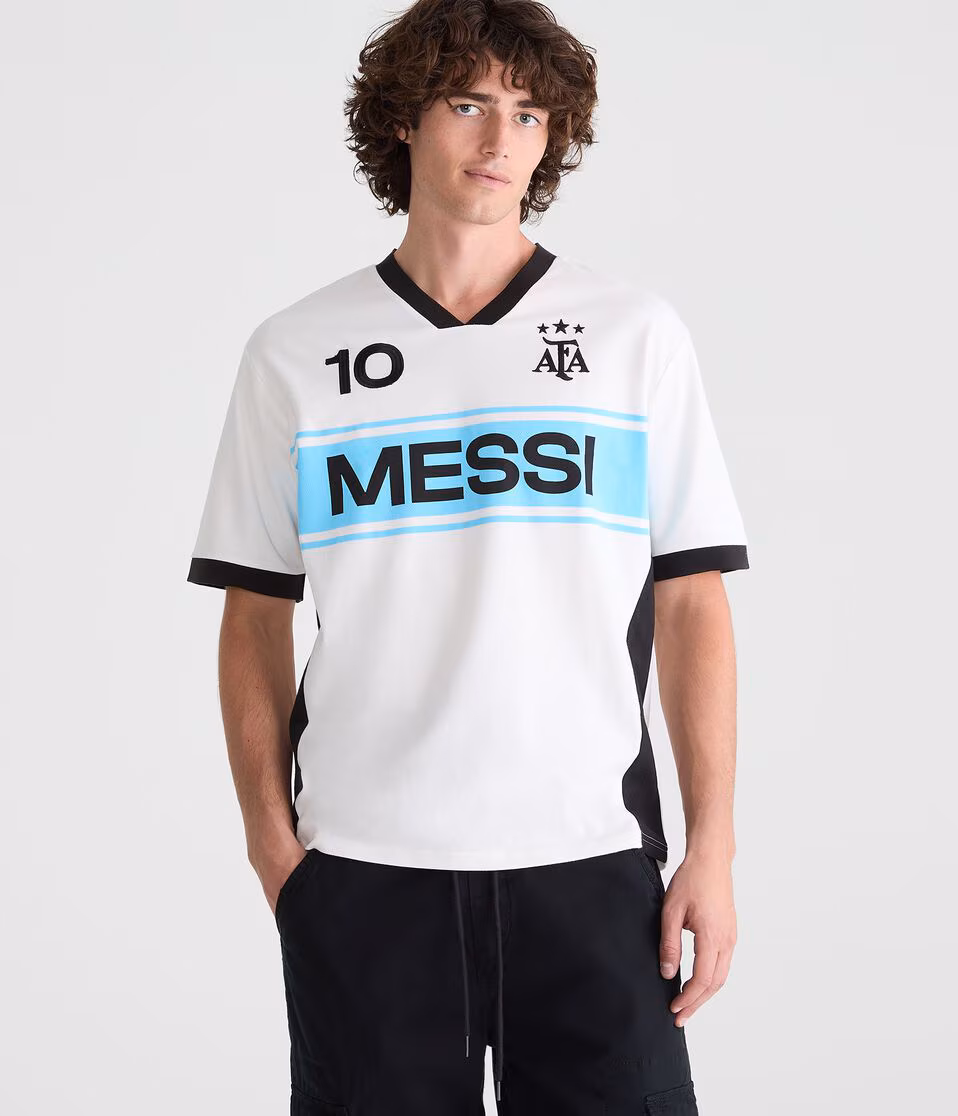 Argentina Messi 10 V-Neck Soccer Jersey