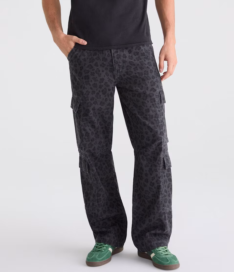 Leopard Print Baggy Cargo Pants