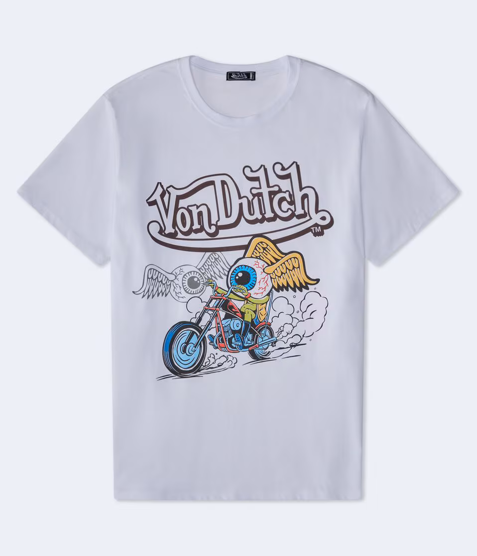 Von Dutch Motorcycle Eyeball Relaxed Graphic Tee